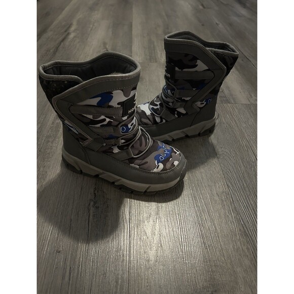 HOBIBEAR Youth Boys US Size 2 Snow Boots Waterproof Anti-Slip Gray AW3771 - Picture 3 of 7